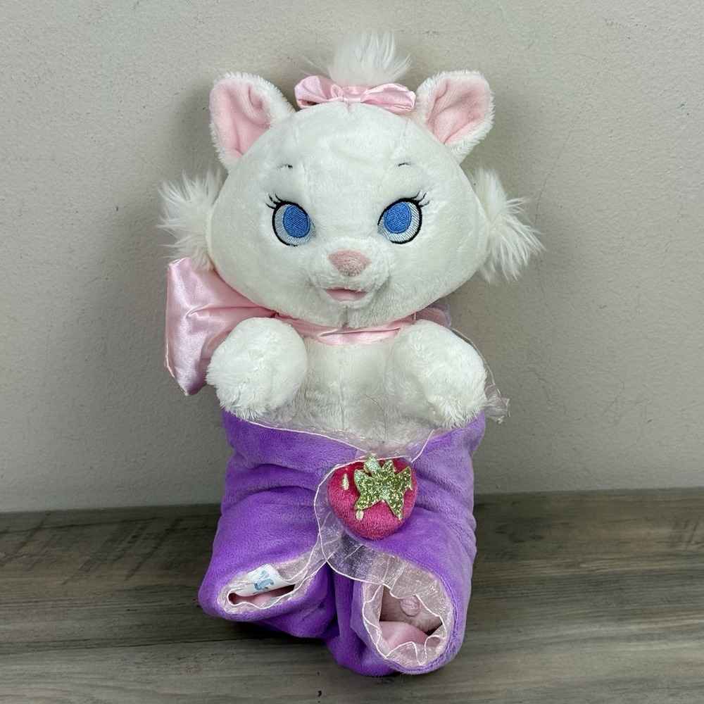 Disney Babies MARIE the Aristocats  Plush Complete With Blanket And Bow Clean